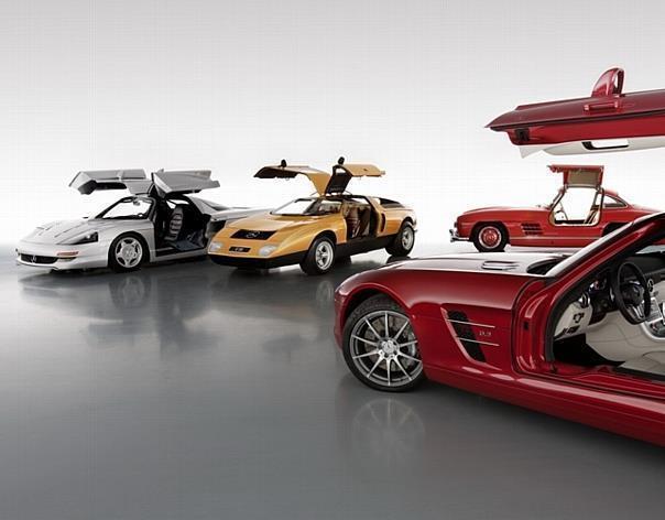 Die Supersportwagen Mercedes-Benz 300 SL (W 198), C 111, C 112 und der Mercedes-Benz SLS AMG.